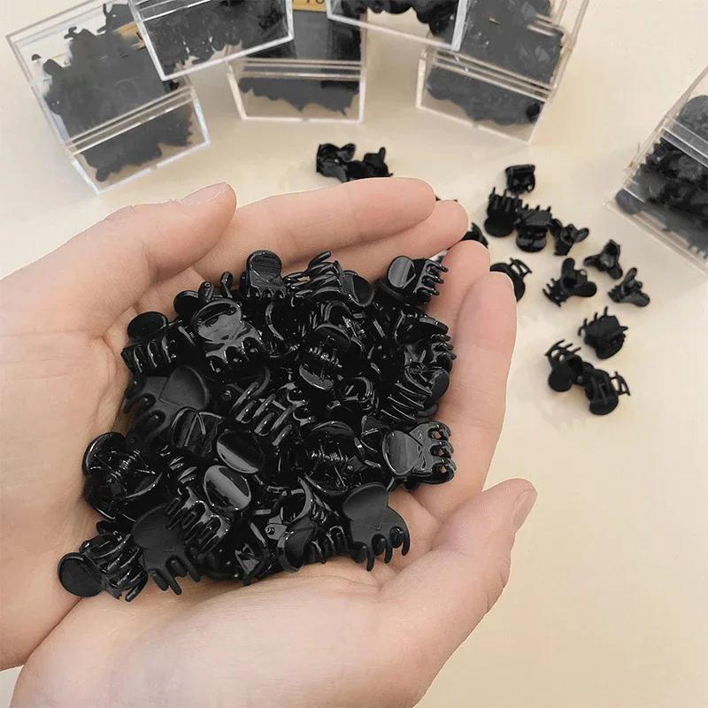 10-100 Pezzi Piccole Pinze per Capelli a Pinza per Donne Ragazze Coreane Mini Nere Trasparenti in Plastica Fermacapelli Bambino Accessori per Acconciatura