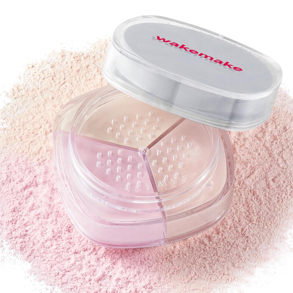 Wakemake Stay Fixer Multicolor Powder 03 Satin Pore Tone Face Loose Prevents Keeps Makeup In Korean Cosmetics Pink, Coverage, Up, Translucent,