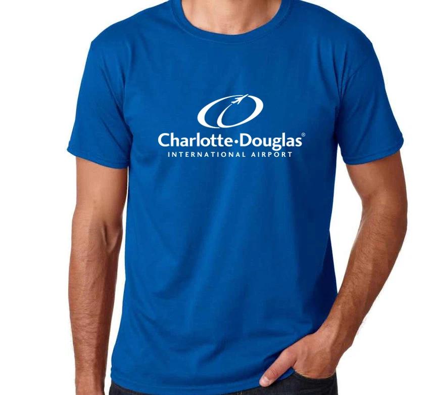Charlotte Douglas International Airport T-Shirt North Carolina Blue Tee Shirt S