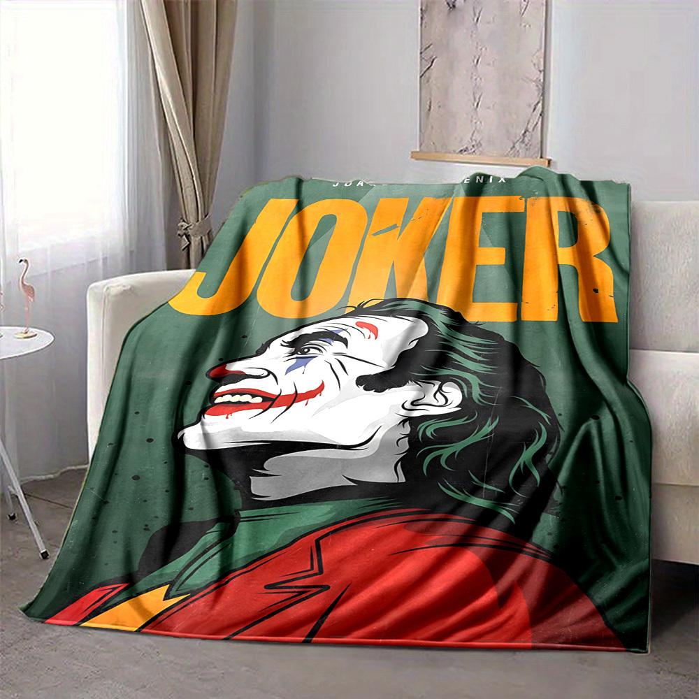 1pc Joker Flannel Throw Blanket - HD Printed Lightweight Soft Warm All-Season Blanket for Sofa, Bed, Travel, Camping 177