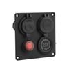 Multifunction 1 Gang Switch Panel with Dual QC3.0 USB Port Voltmeter Cigarette Lighter Holder 12V 24V for Buses Ships