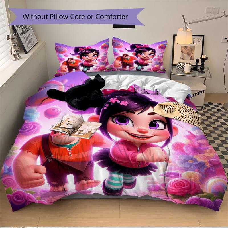 Sweet Adventure Candy Land Print 3Pcs Bedding Setduvet Cover With 2 Bedropillowcase Home Birthday Gift