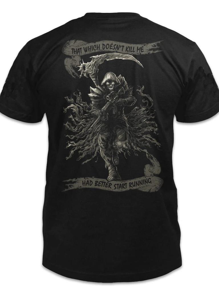 Fear The Reaper. Cool Design Grim Reaper Warrior T-Shirt. Summer Cotton Short Sleeve O-Neck Mens T Shirt New S-3XL