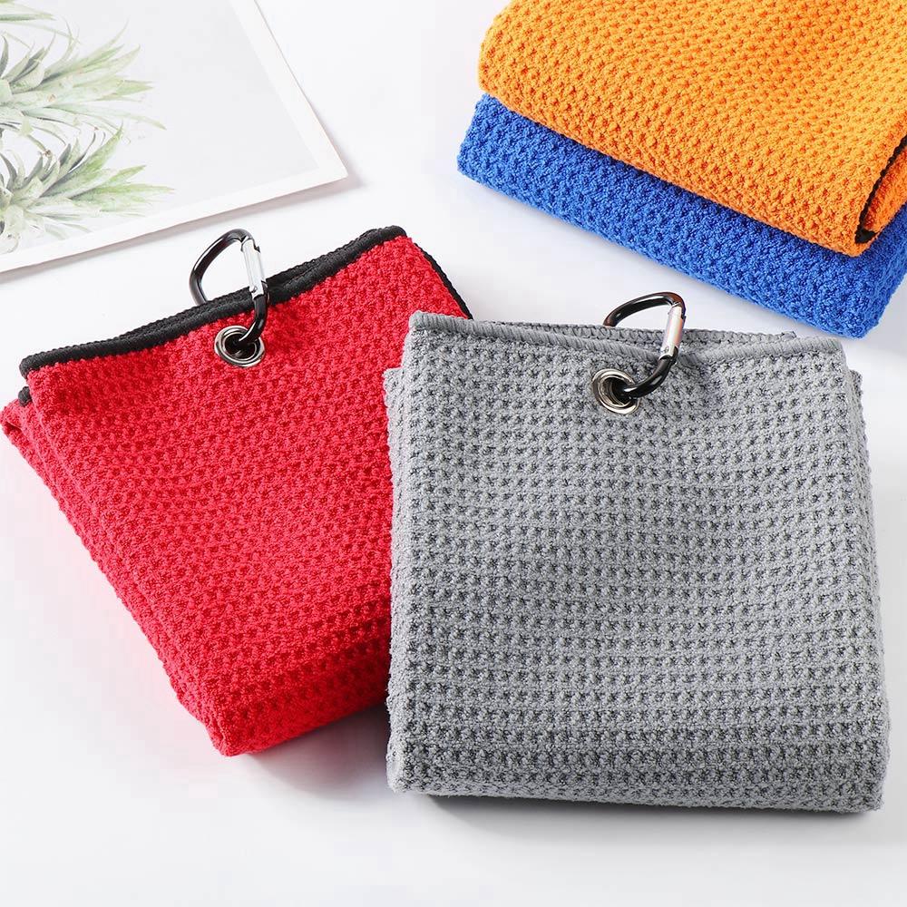 Balls Hands High Water Absorption Cleans Clubs Cleaning Towels With Carabiner Hook Golf Towel