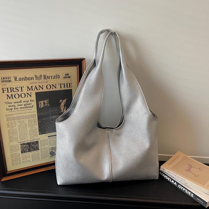 Women's Retro Korean Style Large Capacity PU Tote Bag for Versatile Use