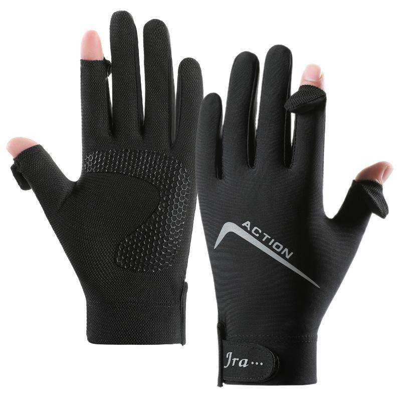 D389 Summer Ice Silk UV Protection Non-Slip Touchscreen Cycling Gloves - Breathable, Thin, Sun Protection for Outdoor Use. One Size