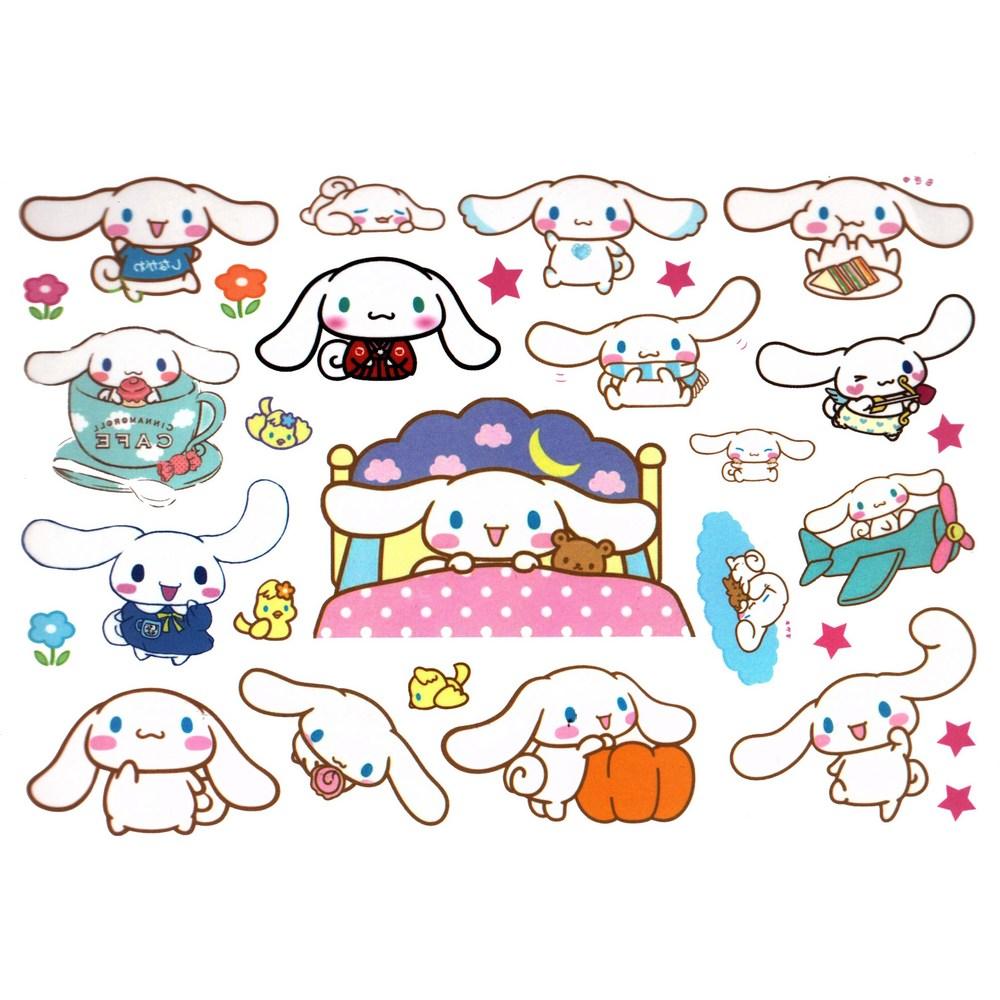 Sanrio Cinnamoroll Kuromi 8 fogli adesivi per tatuaggi 222 tipi, 1 set, Sanrio Tinipping