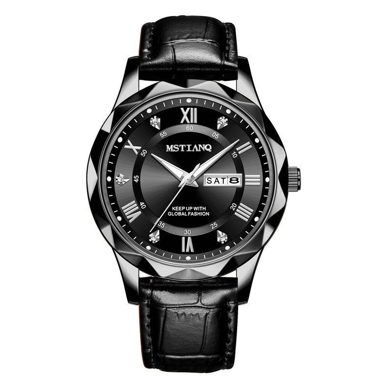 Belt Men'S Watch Men'S Fashion Double Calendar Quartz Watch Counter Same