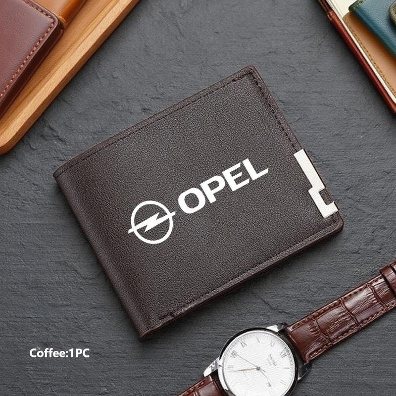 New Fashion Business Wallet Leather Car Logo Card Holder Men Coin Purse For Opel ADAM ASTRA J K CORSA E INSIGNIA MOKKA VIVA