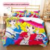 Candy Candy  Pattern Bedding Quilt Set  Home Decoration  Gift (1 * duvet cover + 2 * pillowcase  without core)