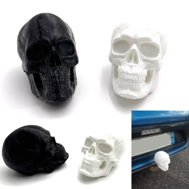 3D Printed Skull Trailer Coupling Cap Towing Hitches Cover Trailer Hitch Ball Cover Prevent Receiver Tube from Rusting