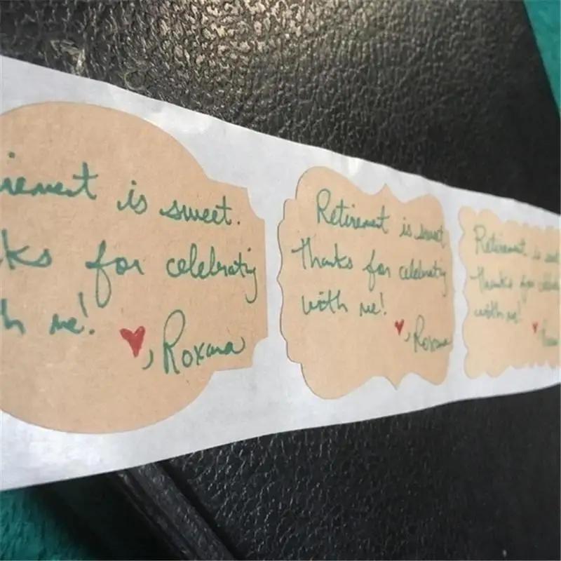 300pcs Vintage Blank Kraft Paper Sealing Sticker DIY Kitchen Classification Baking Packaging Self-adhesive Paper Label Gift Tags