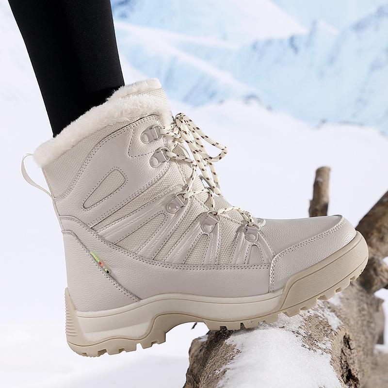 Winter Schneestiefel Plüsch Warme Baumwollschuhe Verschleißfest Winddicht Sport Outdoor Wanderschuhe High-Top Damenstiefel