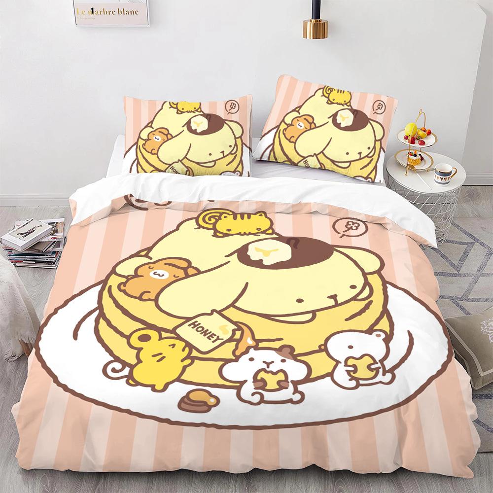 Pom Pom Purin Bedding Sets Comforter Quilt Bed Cover Duvet Cover Pillow Case 2-3 Pieces Sets Kids Adult Size Cartoon Decor