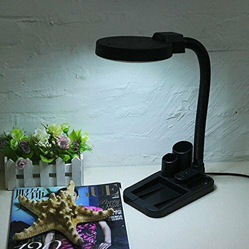 Magnifying Crafts Glass Desk Lamp With 5X 10X Magnifier With 40 LED Lights New