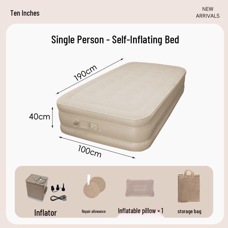 Dual-Use Self-Inflating Air Mattress for Home & Outdoor Camping