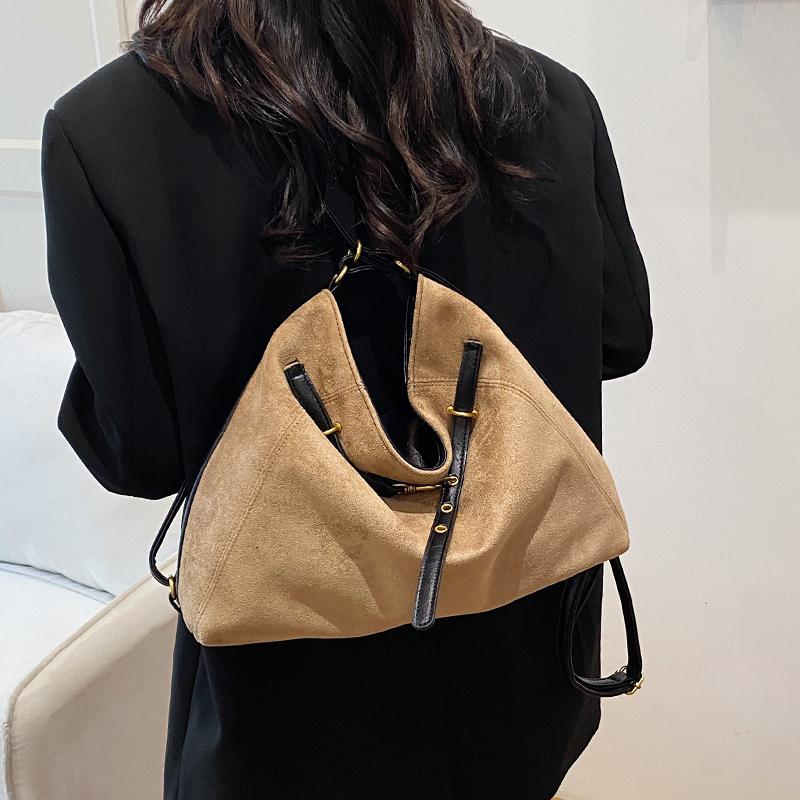 Suede Shoulder Bag for Women Fashion Hobo Handbag with Adjustable Strap