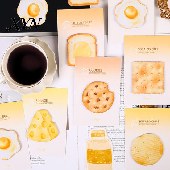 Unique Stick Notes Note Pads, Funny Toast Bread Cookie Cheese Design Cute Notepad, 30 Creative Pads Sheets/Pad Self Memo Pad for Home Office Notebook