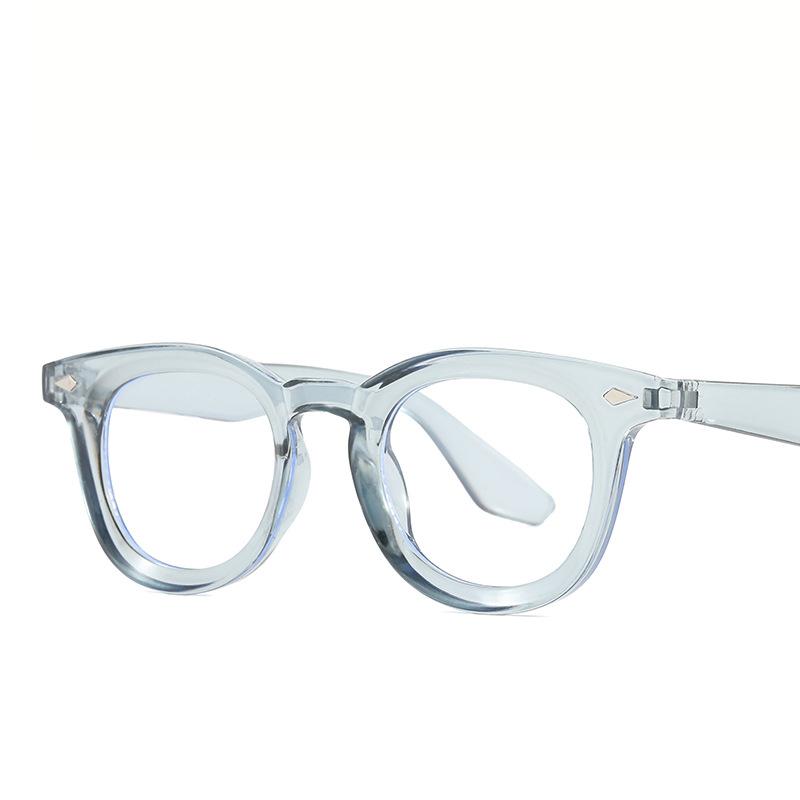 Non-polarized Men Plastic Round Rice Nail Sunglasses Compact and Simple Casual Fashion Style Vintage Punk Shade Rivet Concave Frame Eyewear