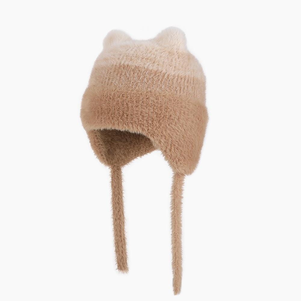 Keep Warm Children Knitted Hat Cute Cat Ear Beanie Hat Cute Plush Warm Hat  Boy Girl
