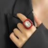 New Colorful Rhinestones Ring Geometric Three-dimensional Finger Ring Elegant Jewelry Square Ring Women