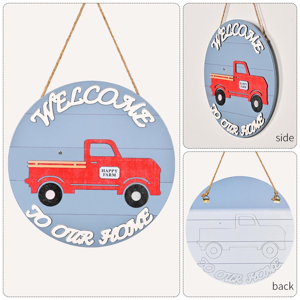 Christmas Car Wooden Door Tag Hanging Decoration Magnetic Accessories Home Wall