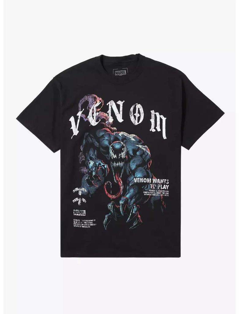 2026 New Genuine Venom Amazing Spider-Man Graphic Comic Print T-Shirt Unisex Short Sleeve Relaxed Plus Size Top