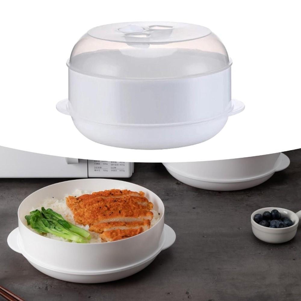Plastic Microwave Oven Steamer Box with Lid and Tray Kitchen Cooking Steamer for Kitchen