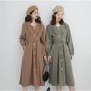 Japanese Vintage Style V-neck High Waist Lace Up Waist Dress