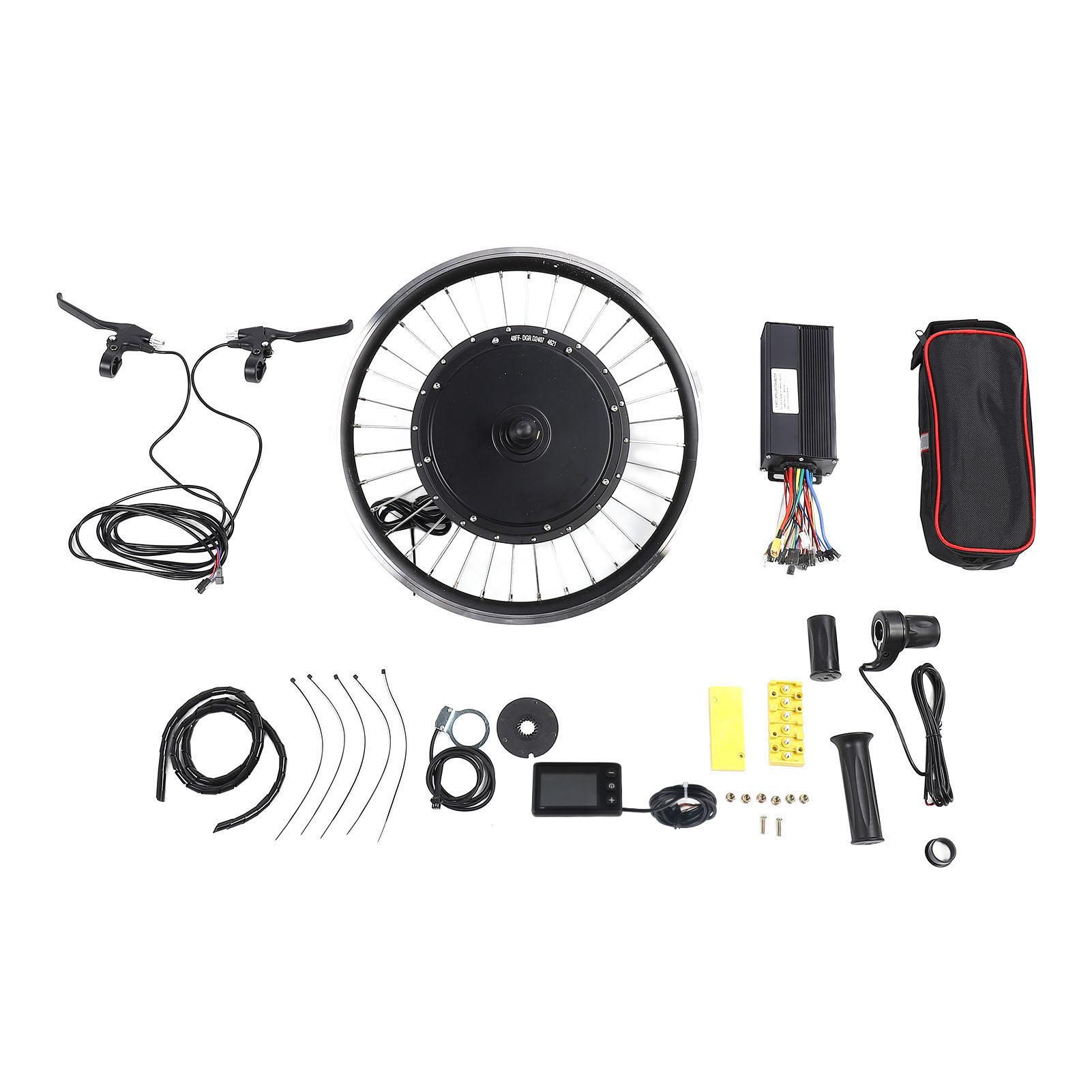 Awinner 20In Rear Wheel Electric Hub Motor Kit 2000W 48V Rear Drive Conversion Kit With Display Meter Brake Lever Throttle