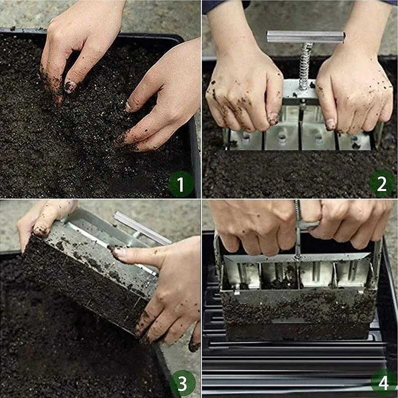Hot Selling Soil Block Maker Manual Soil Block Maker Garden Garden Sowing Forest Farm Tools Root Soil Culture Container Making