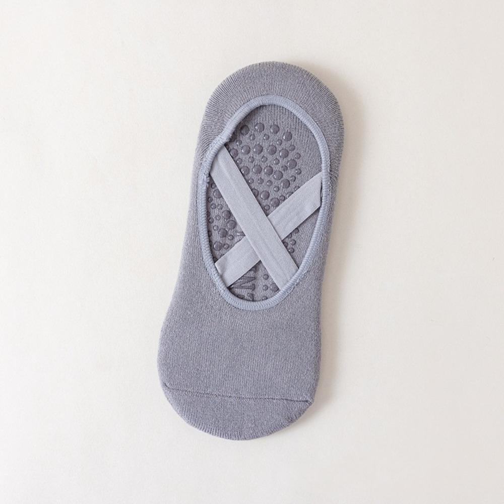 

1Pair Breathable Ballet Pilates Socks Backless Dance Sports Socks Soft Yoga Socks Women серый