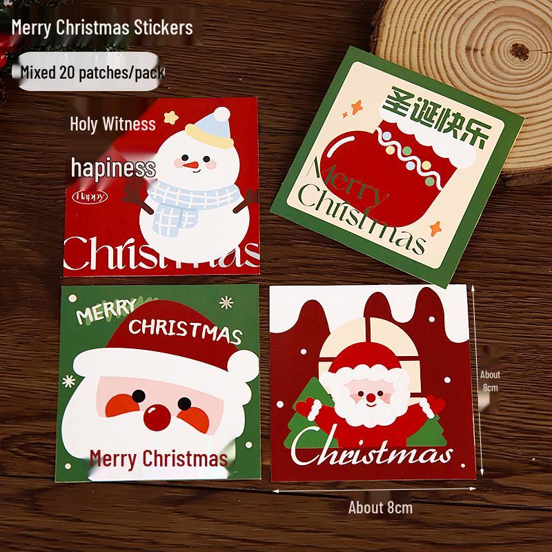 2024 Christmas Cake & Dessert Decoration Stickers - Merry Christmas Theme.