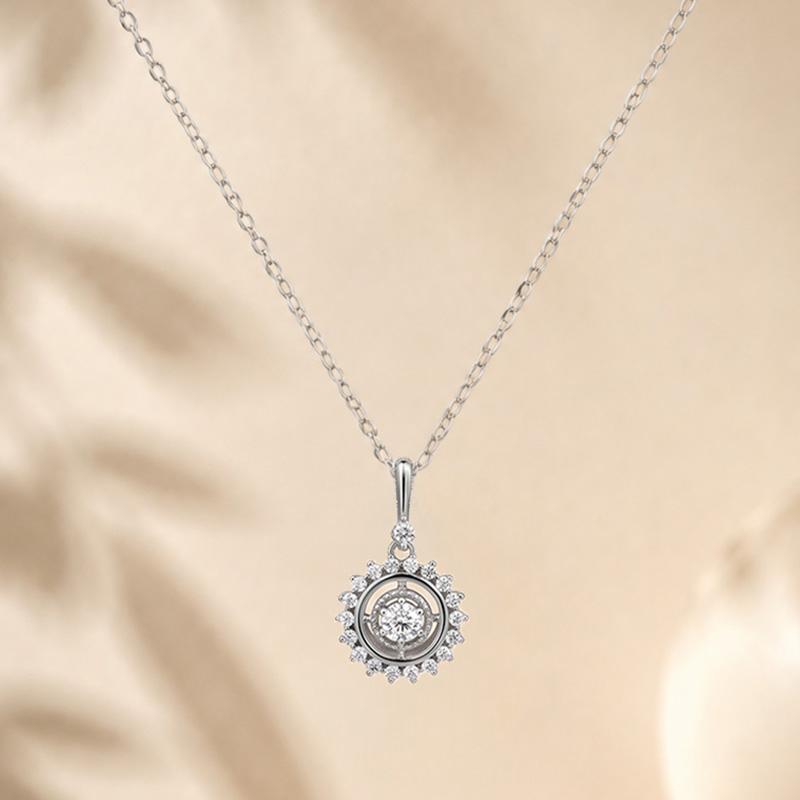 925 Sterling Silver Vintage Zircon Compass Pendant Necklace Women Dainty Retro Jewelry Gift