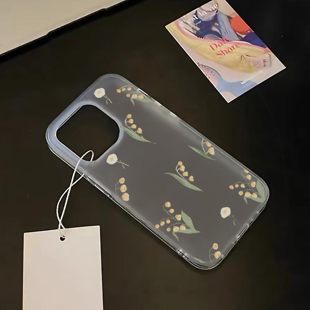 Mobile Phone Cases for iPhone 11 13 15 Pro Max 12 14 Pro Max Case iPhone 16 15 Plus 13 Pro 12 Frosted Texture Painted Cartoon Flowers