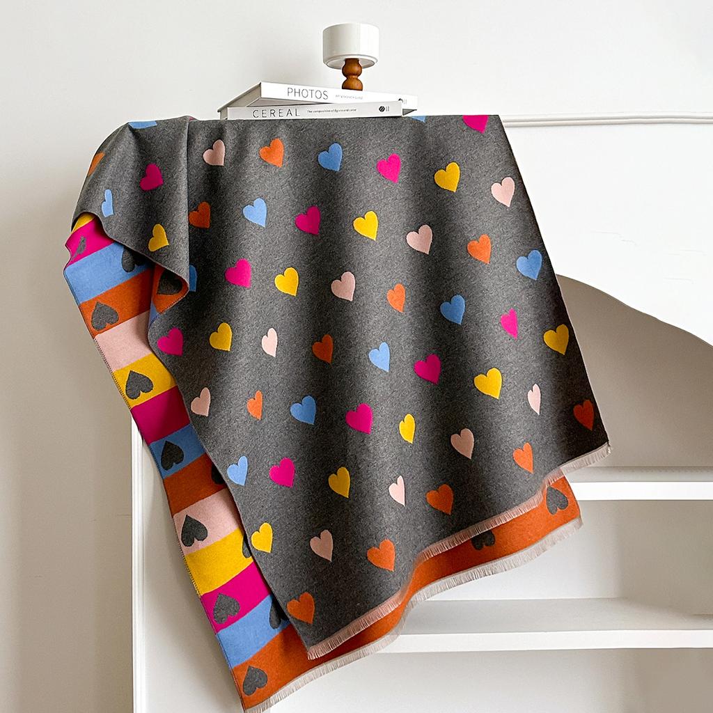 Multi-Color Love Tide Winter Polka Dot Versatile Long Thickened Multi-Functional Shawl Imitation Cashmere Scarf Women