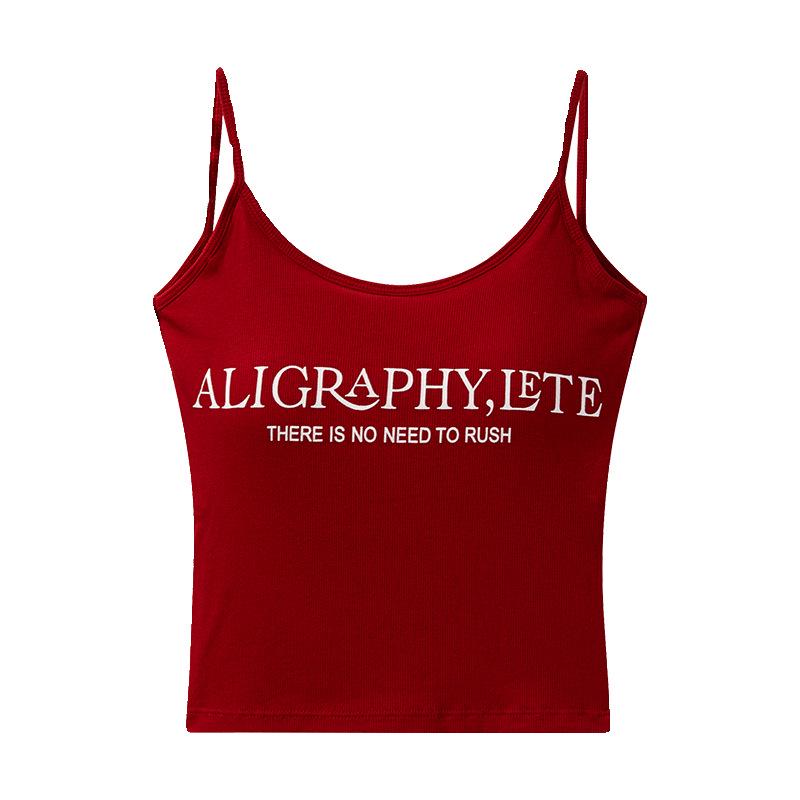 

Женская американская майка-топ без рукавов с надписью в стиле Spicy Girl для похудения - Универсальная летняя одежда One size