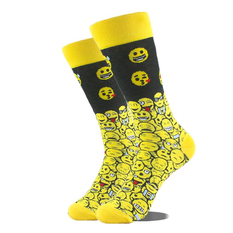 Cool Hip Hop Crew Socks Men Funny Animal Squirrel Shark Dinosaur Boxing Dog Fortune Cat Sokken Harajuku Divertidos Chaussette