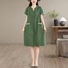 Short Sleeve Plus Size Cotton Linen Vintage New In Dresses for Women Casual Loose Long Summer Dress