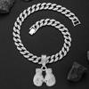 Hot Selling Personality Niche Street Hip-hop Rap Boxing Set Pendant Cuban Chain Retro Boxing Glove Necklace