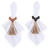 30Pcs Elastic Wood Bead Napkin Rings Functional Wood Bead Napkin Rings for Elegant Table In Homes and Event