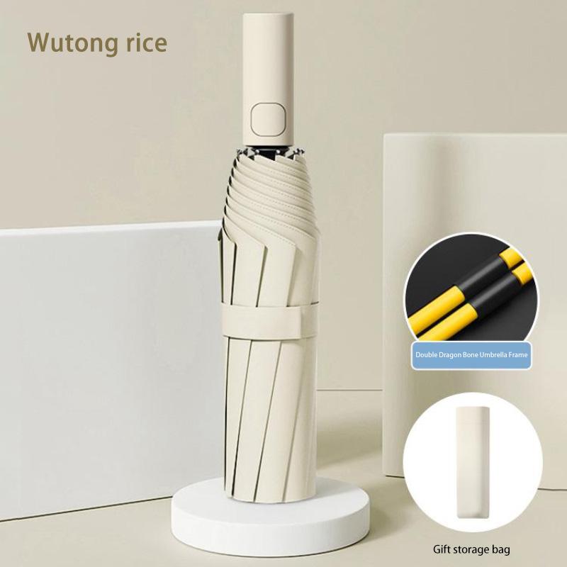 

Automatic Umbrella 24 Bone Solid Color Automatic Umbrella Light Collapsible Large Size Outdoor Sunshade Uv Protection New белый