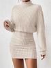 2025 Bodycon Long Sleeve Turtleneck Ribbed Knit Dress - Spring/Autumn/Winter Collection