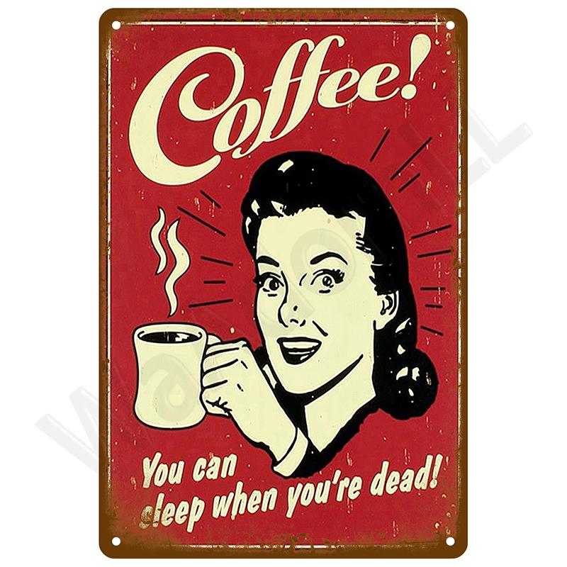 Retro Tin Sign Vintage Metal Signs Plates Posters House Interior Bathroom Wall Art Mural Aesthetic Room Home Decor Decorations