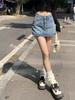 High-Waist A-Line Denim Skirt Shorts for Women - Summer Slim Fit with Anti-Exposure Split Design