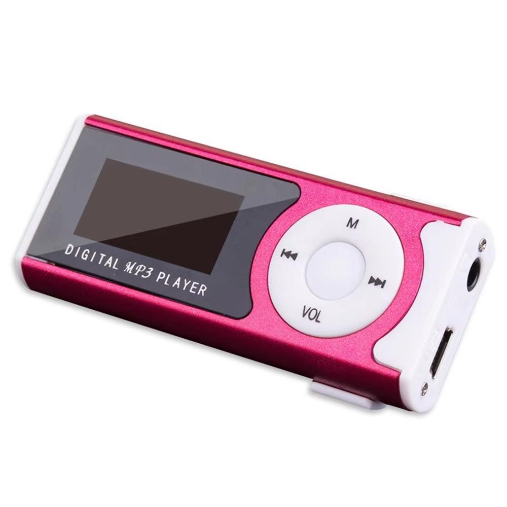 Lossless Sound Portable Mini MP3 Player with LCD Screen Card Slot USB MP3 Music Players Metal Clip Slim Student Walkman