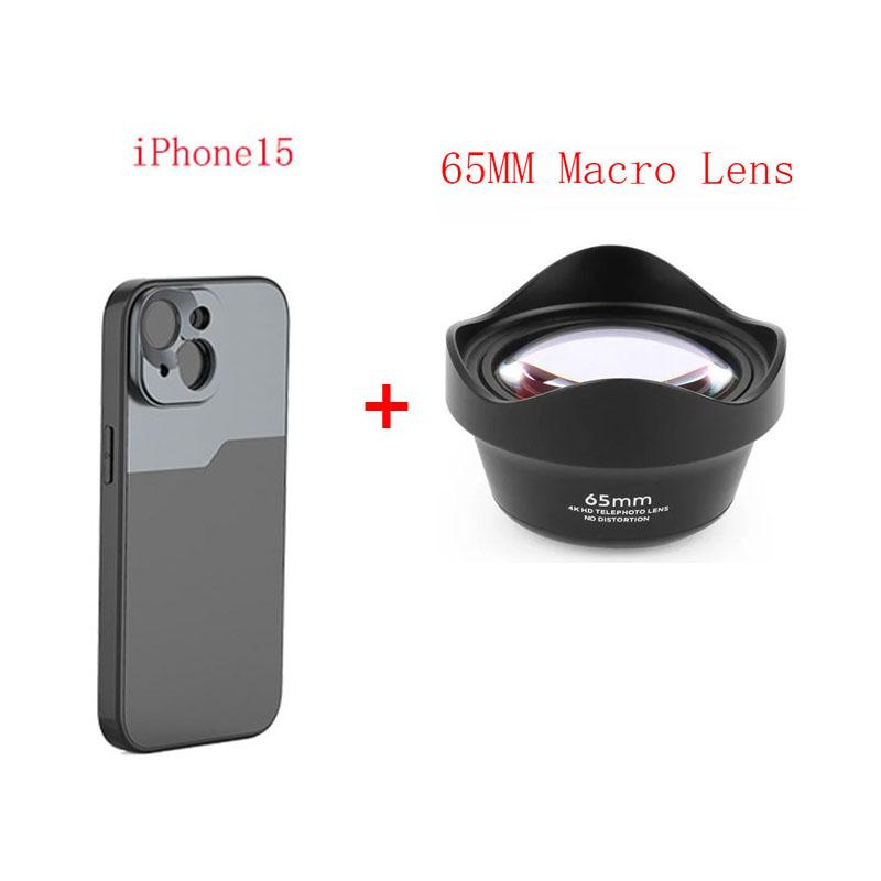 17MM Thread Phone Case for Iphone 15 Pro Max Plus ,2X Macro Lens Kit 65mm Lens No Distortion Phone Lenses for IPhone 15 Pro Max