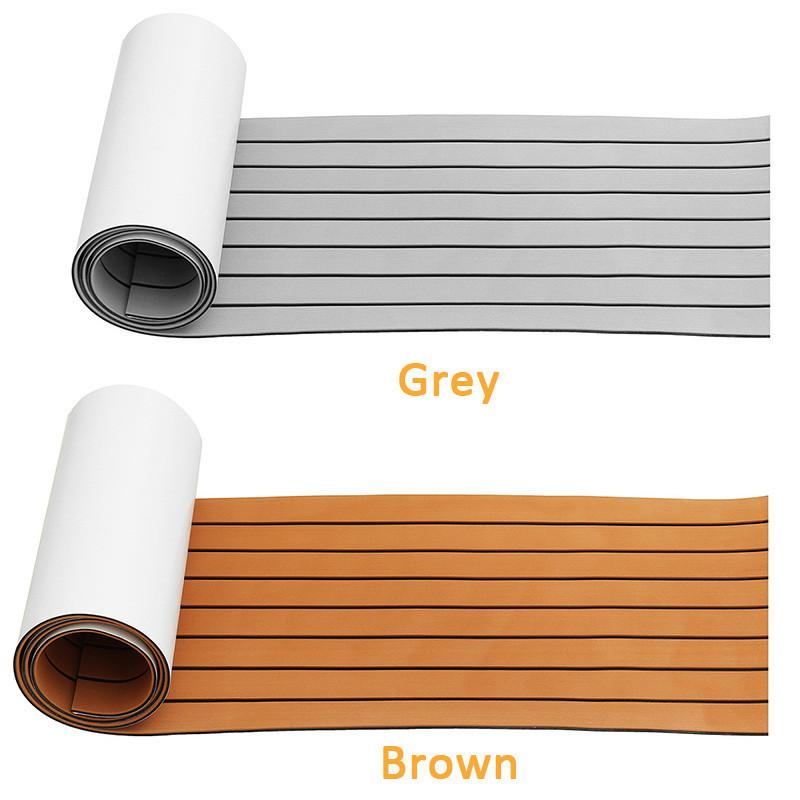 2400x300x6mm Boat Self-Adhesive Foam Teak Decking EVA Foam Yacht Marine Flooring Faux Boat Deck Sheet Accessories Brown