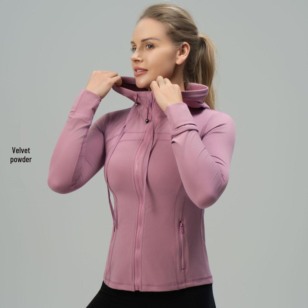 Luludarling Women's Slimming Hooded Yoga Suit - Brushed Fitness Jacket