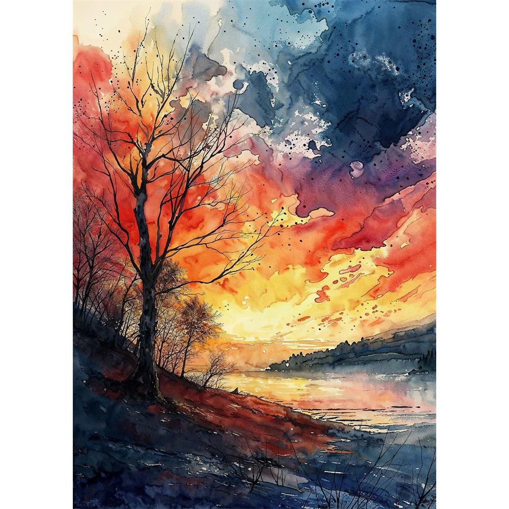 Chinese Four Seasons Landscape Diamond Art Painting Decoration Sailboat Diy Full Rhinestone Mosaic Cross Stitch Kit Gift